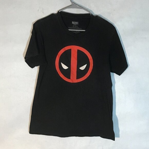 MARVEL Deadpool Logo Black Short Sleeve Tee Shirt - Picture 2 of 7